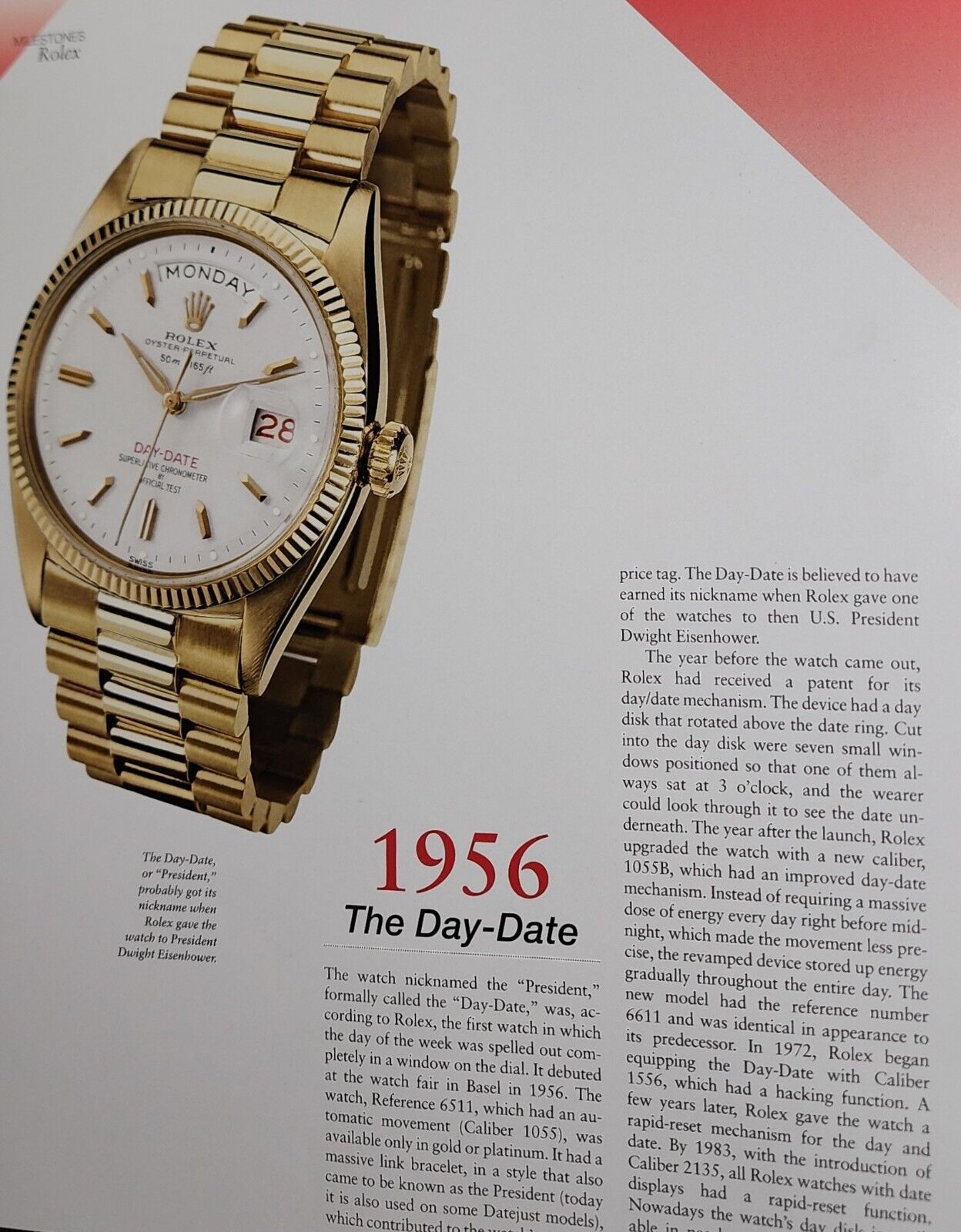Original Rolex Day-Date President Watch Magazine Article Ad Advertisement Print