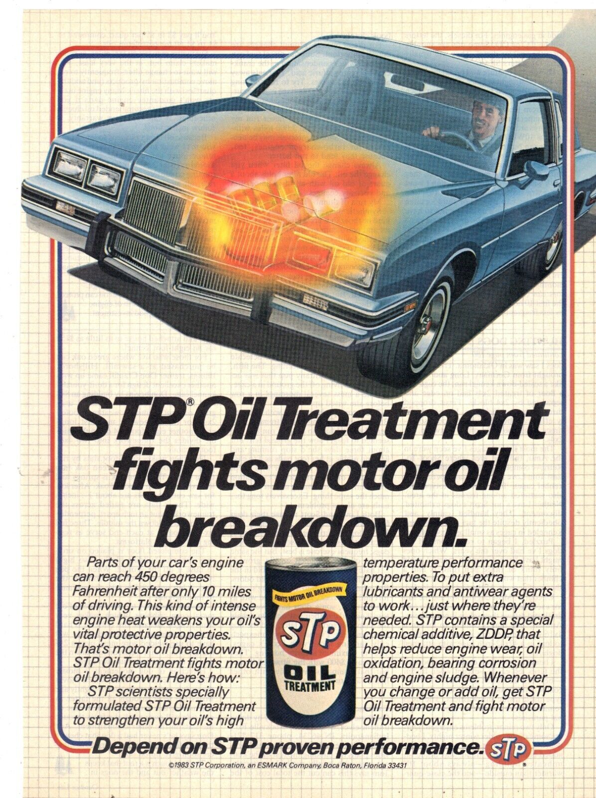 Vintage 1984 Print Ad for STP Oil Treatment and Players Cigarettes
