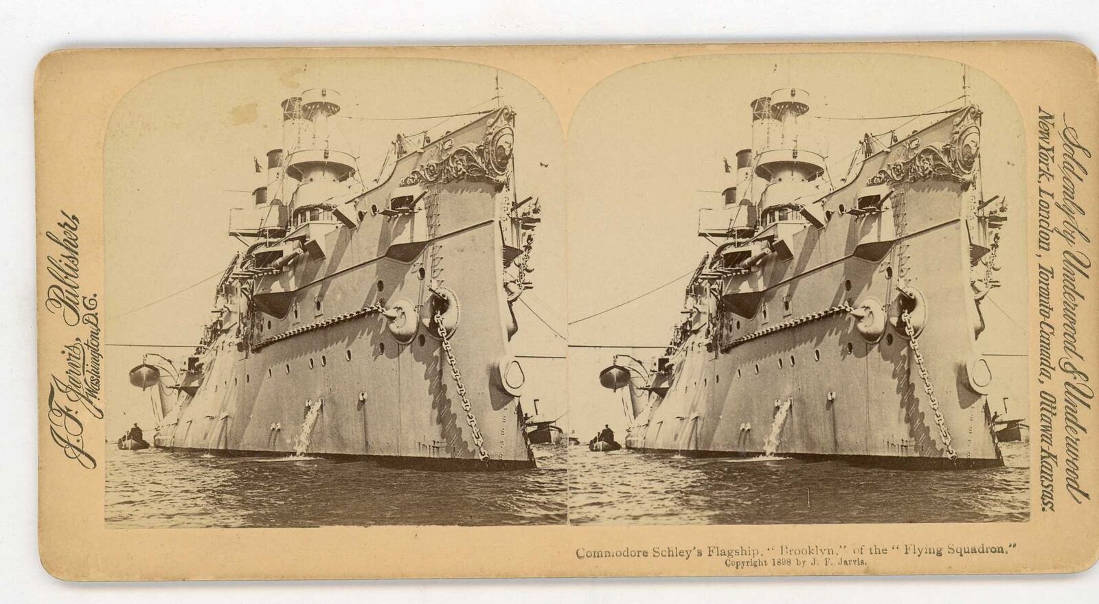 ARMORED CRUISER BROOKLYN SCHLEY\'S FLAGSHIP FLYING SQUADRON Stereoview 314_9