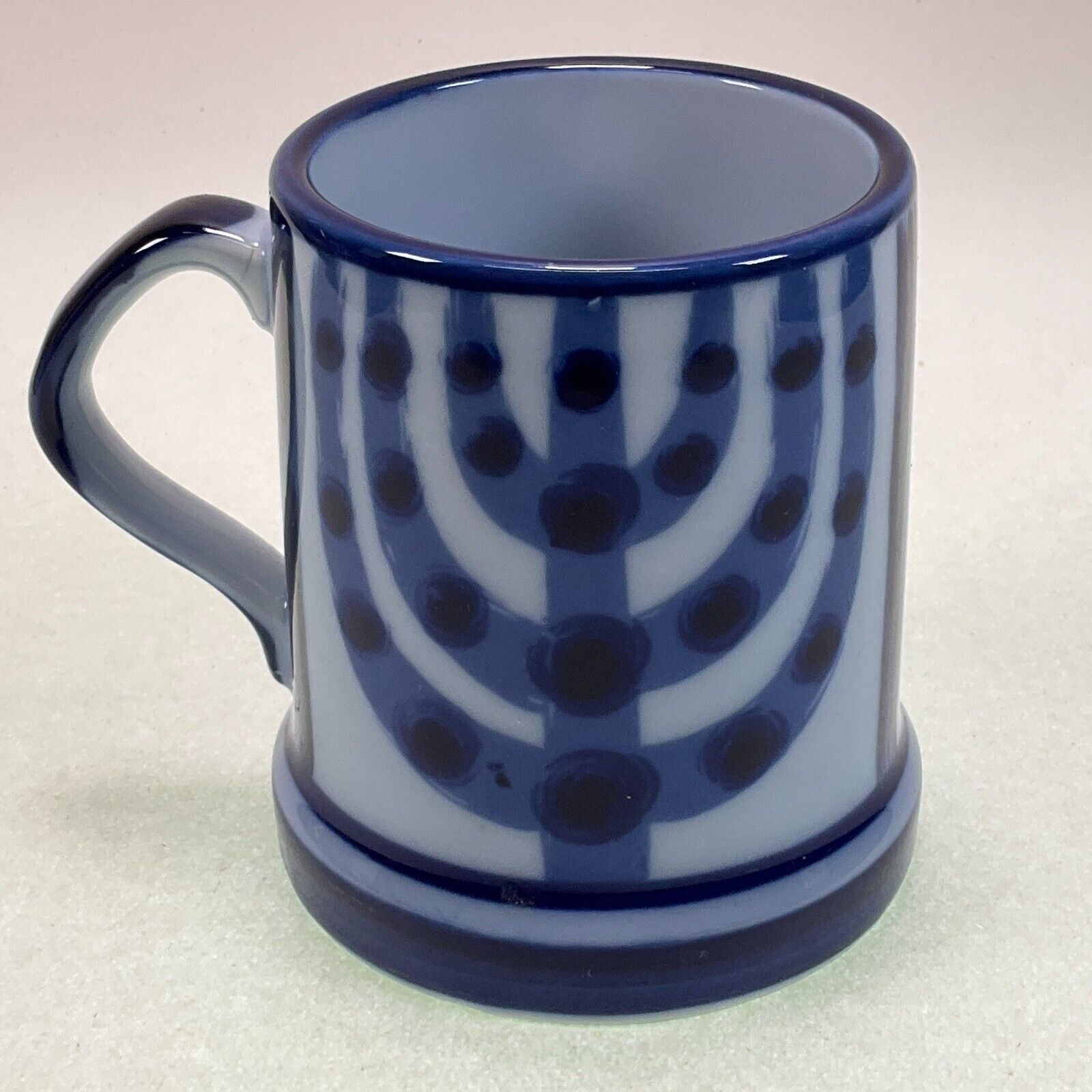 Nordic Blue CJ Peterson Hand Painted Coffee Cup Mug Menorah - Vintage