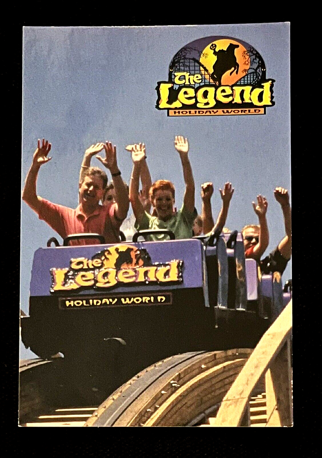 Postcard Holiday World Theme Park Santa Claus Indiana The Legend Roller Coaster
