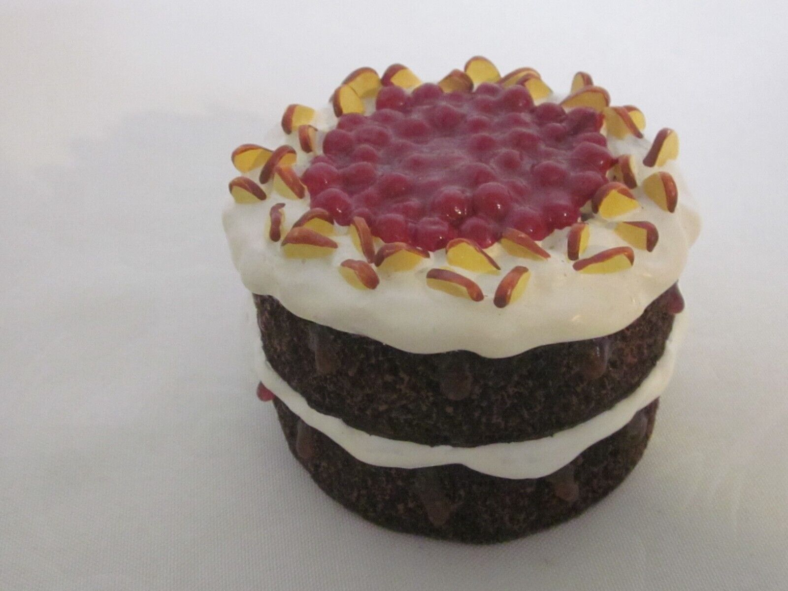 Longaberger Faux Mini  Chocolate/Cherry CAKE for JW Miniature Cake Basket