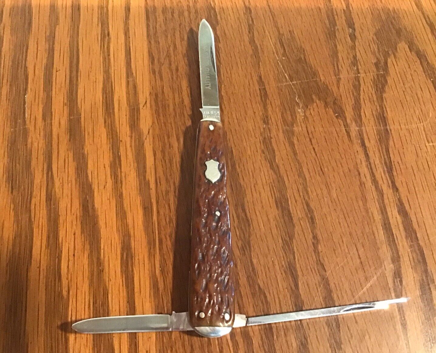 Vintage Wards Master Quality 3 Blade Pocket Knife #352 Nail File Nice