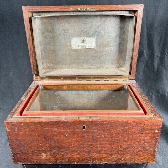 Large Antique Mahogany? Benson and Hedges Metal Lined Cigar Humidor Box