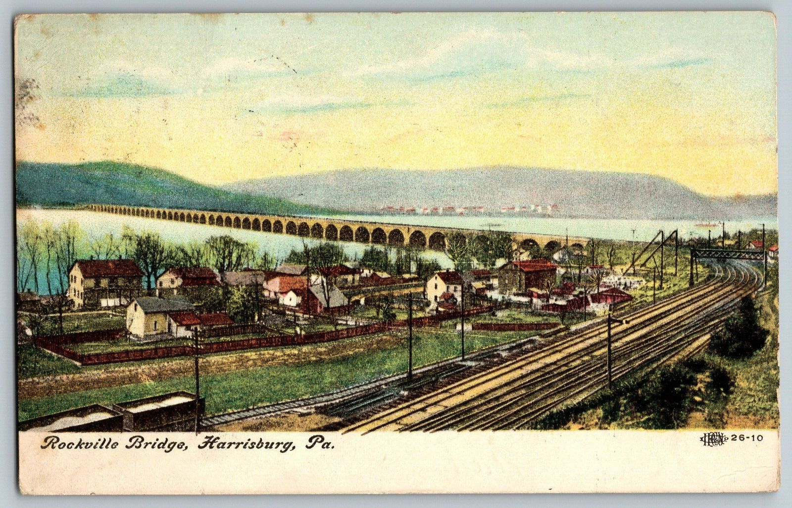 Harrisburg, Pennsylvania - Rocksville Bridge - Vintage Postcard - Posted