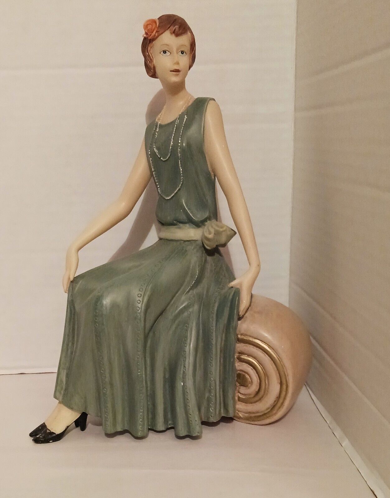 Flapper Seated Elegant 1920s Woman Figurine