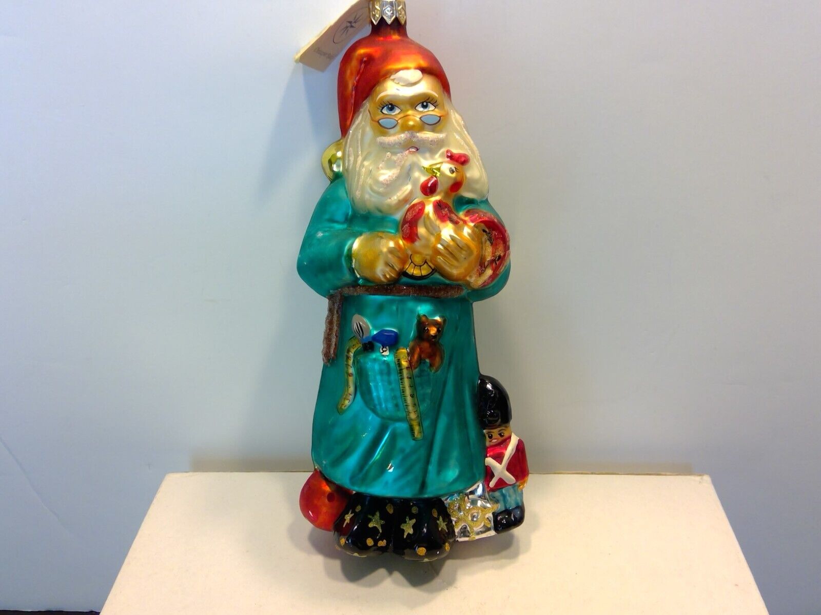 1998 Christopher Radko Glass Christmas Ornament Toy Tinker Santa 98-220-0 W/Tag
