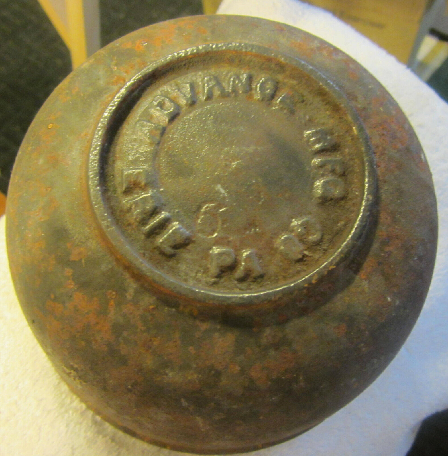 6 # Antique Advance Mfg Erie PA Cast Iron Bail Pot VTG,kettle