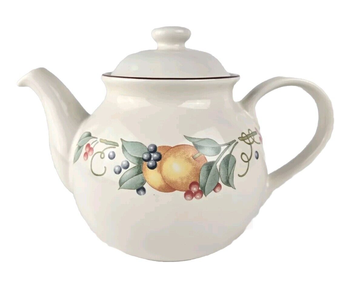Corelle ABUNDANCE Tea Pot w Lid Stoneware 1 qt. Excellent Condition 