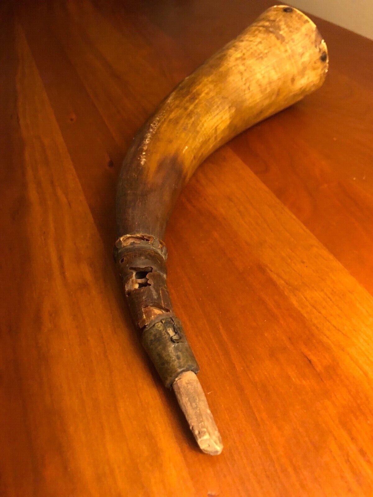 Rare, Vintage 18th-19th Century Powder Horn, Original, 12 1/4” Long, VG Cond.