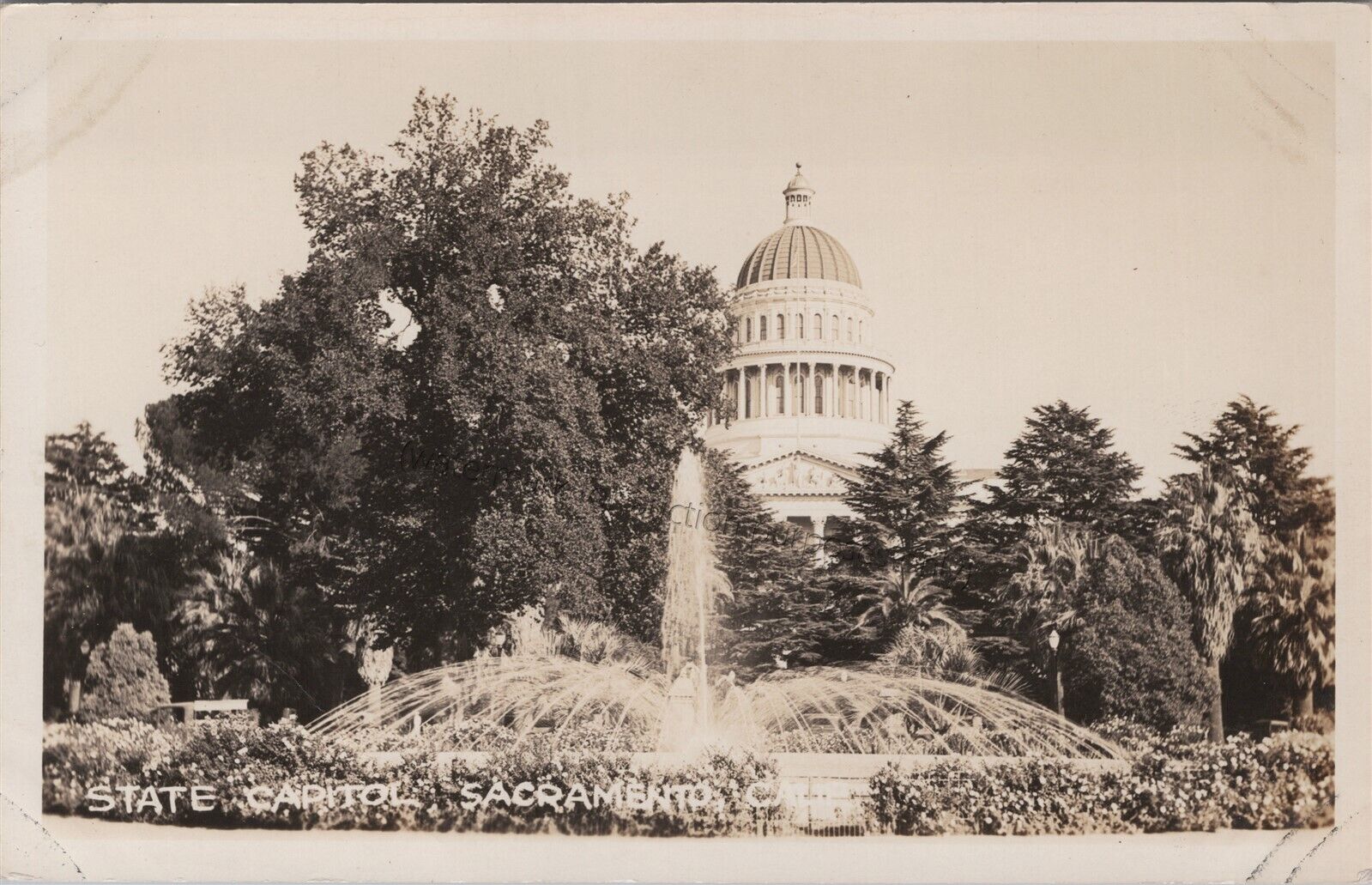 Sacramento, CA: RPPC State Capitol, vintage California Real Photo Postcard