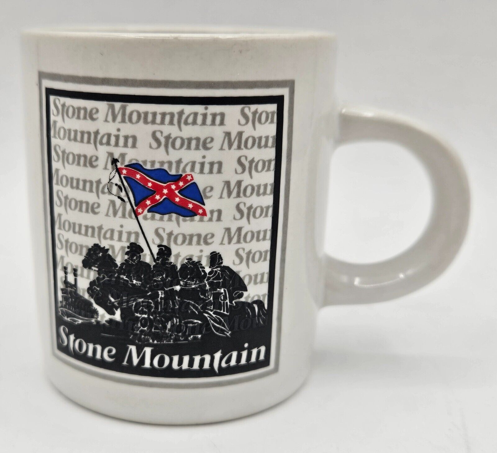 Vtg Georgia\'s Stone Mountain Park Civil War Ceramic Mini Souvenir Mug