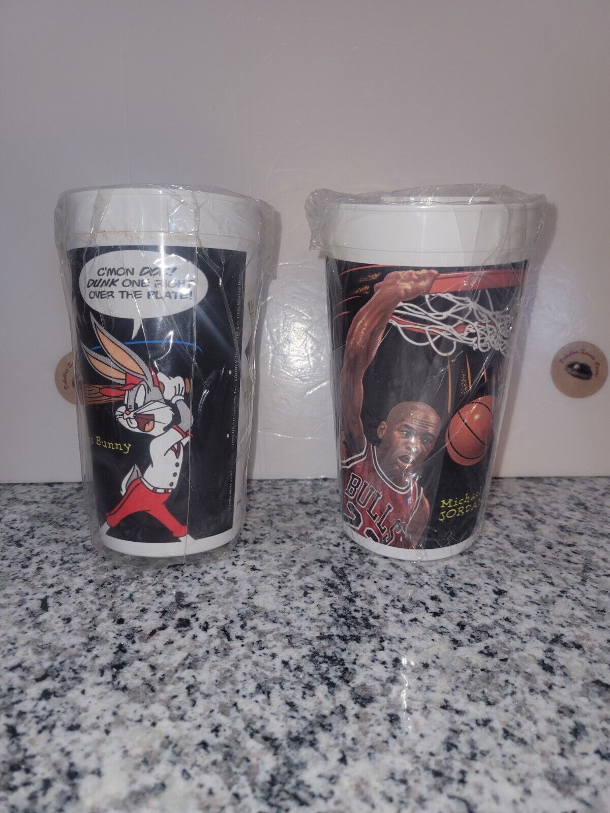 NBA Looney Tunes All-Star Showdown Souvenir Plastic Cups McDonalds 1995   X3   