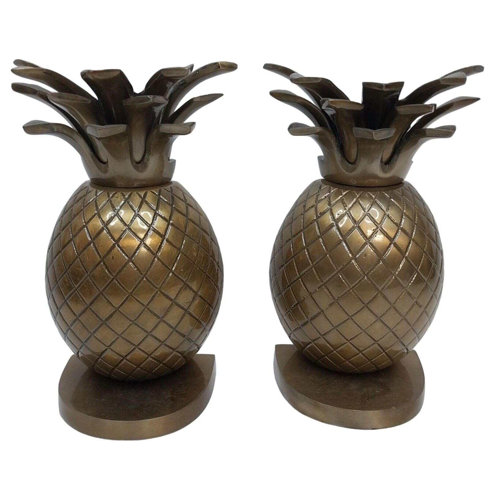 Vintage Brass Pineapple Bookends Set of 2