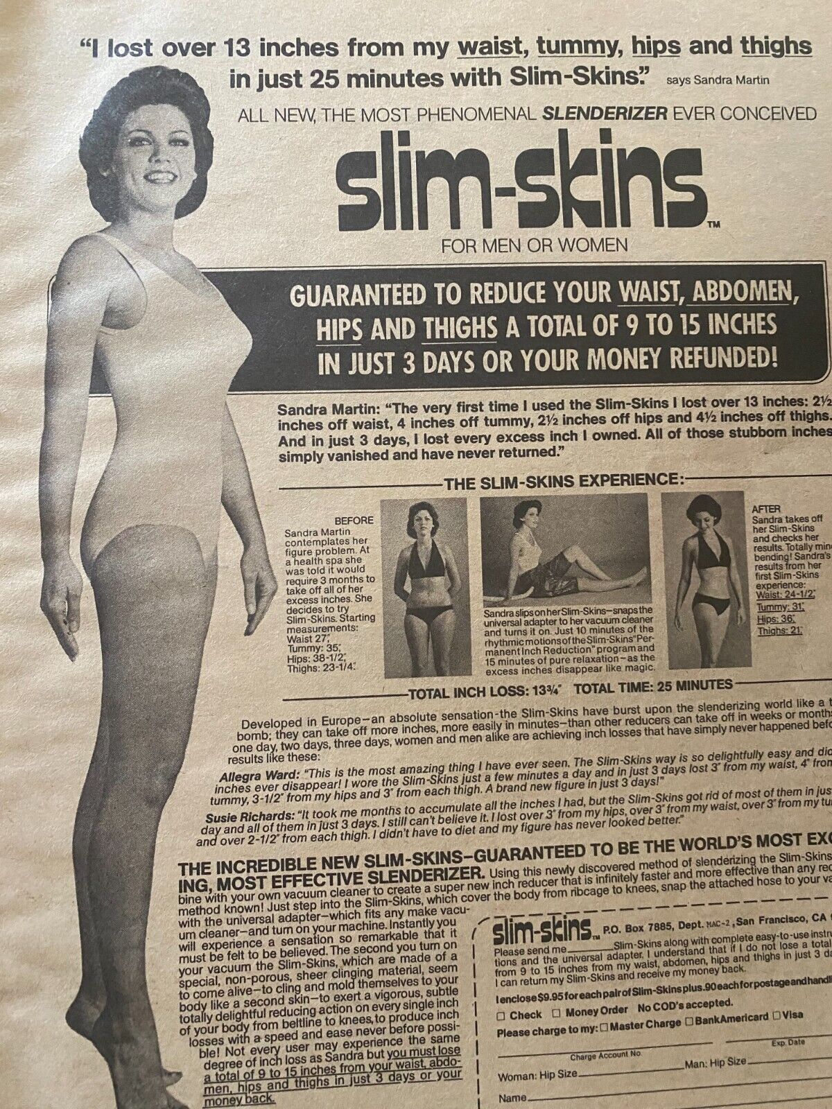 Slim-Skins, Full Page Vintage Print Ad