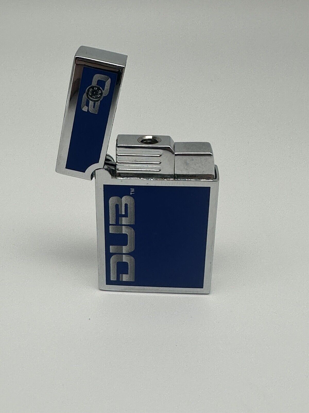Vintage DUB Blue and Silver Torch Lighter