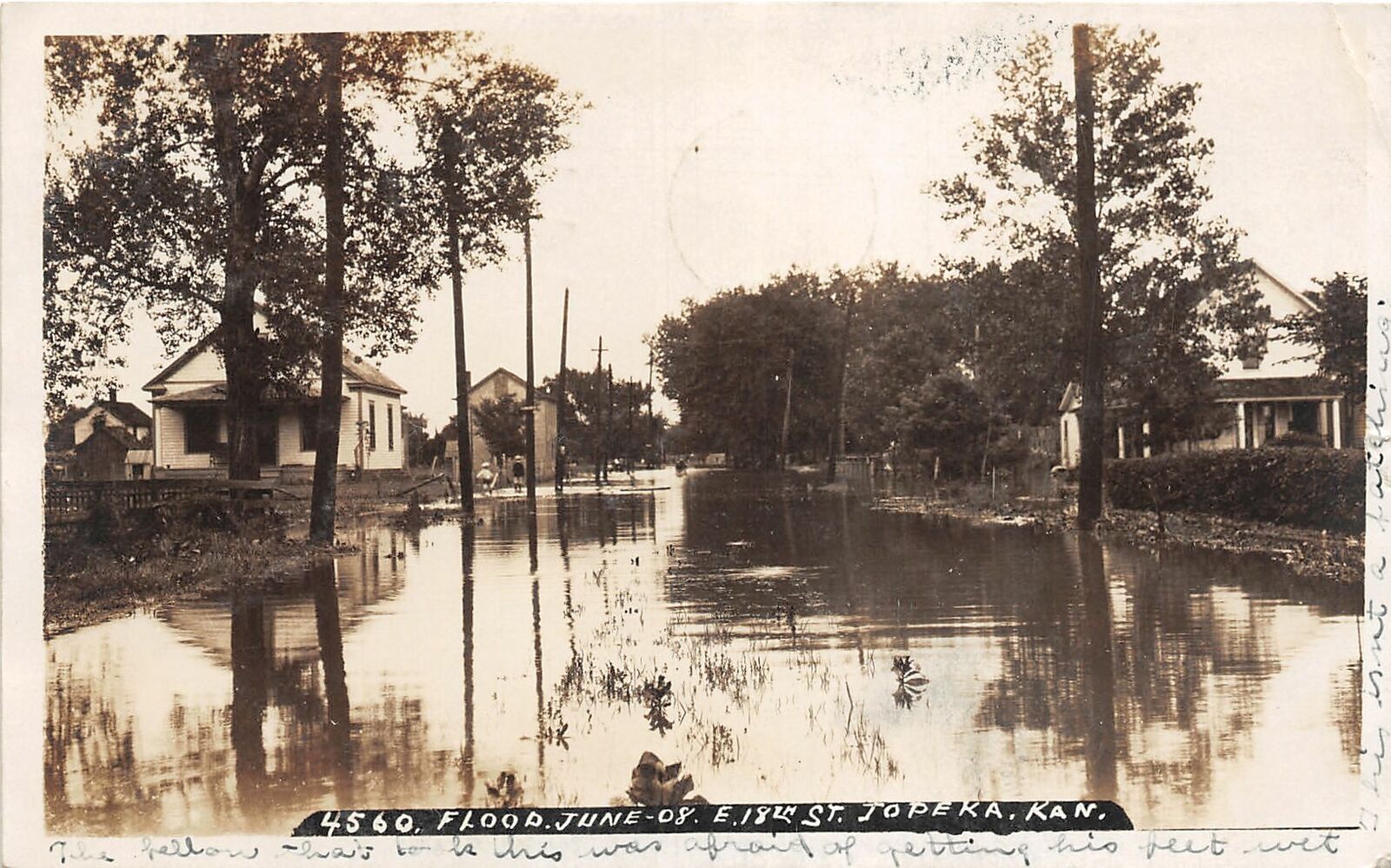H43/ Topeka Kansas RPPC Postcard 1908 Flood Disaster 18th St Homes