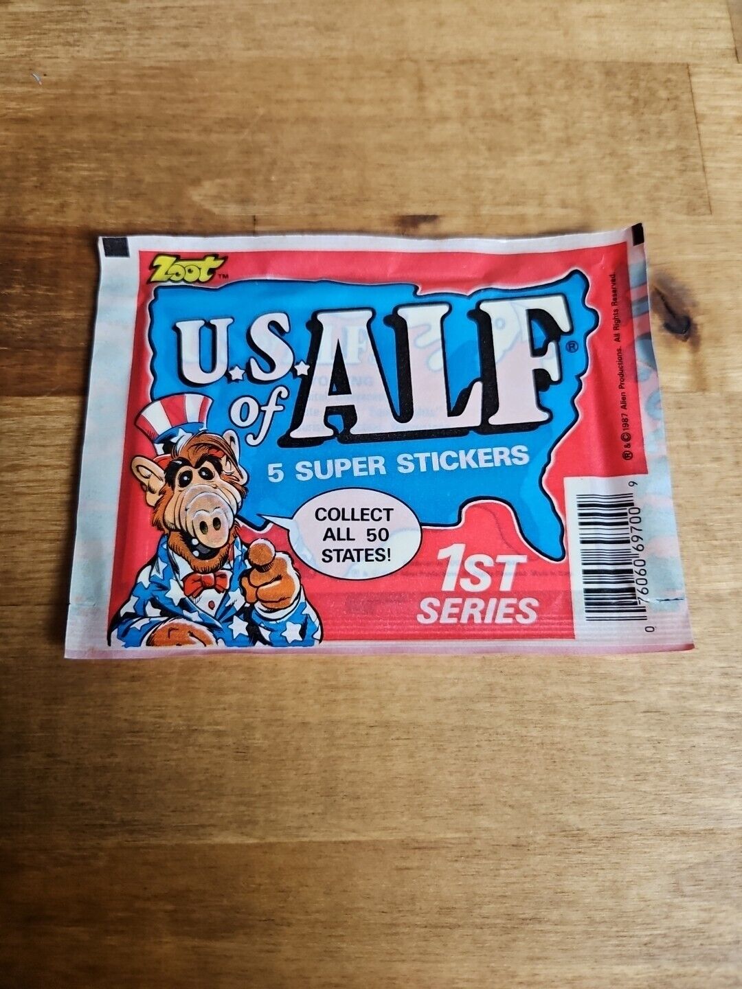 U.S. of Alf 1st Series Zoot Super Stickers - 1987 - 25 New Packs