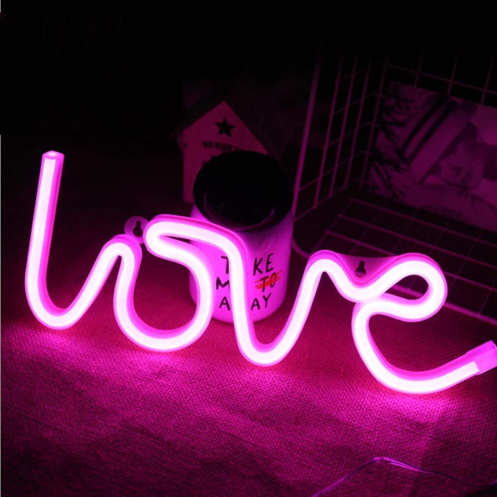 MorTime LOVE LED Neon Light Sign for Party Supplies, Girls Room Decoration Ac...