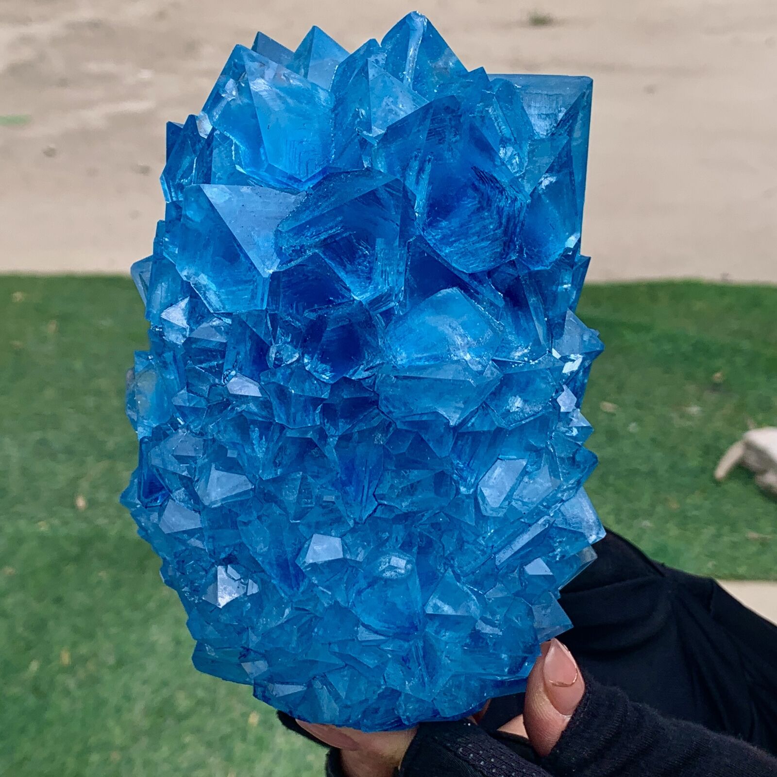 2.47LB Newly discovered blue Potassium alum Octahedral Crystal Stunning Crystal