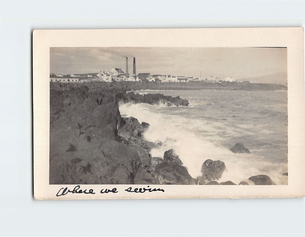 Postcard Where we swim Coast Rocks Town/City Landscape Scenery