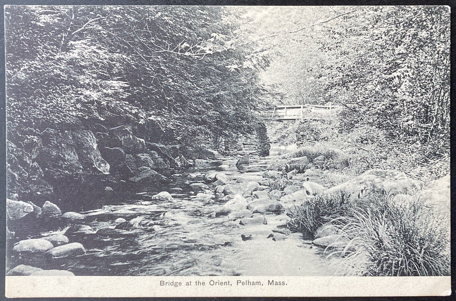 PELHAM, MASS. C.1910 PC.(M25)~VIEW OF BRIDGE AT THE ORIENT RIVER
