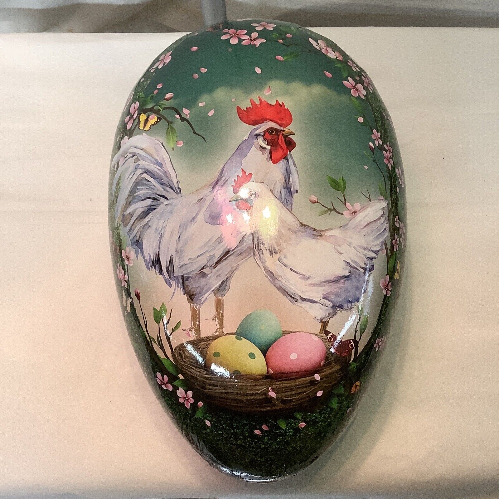 Vintage Nestler Paper Mache Easter Egg Chicken Large Approx 14”