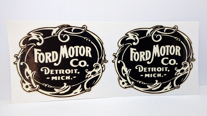 Pair of 3 Inch Ford Motor Co. Vintage Style DECALS, Vinyl STICKERS