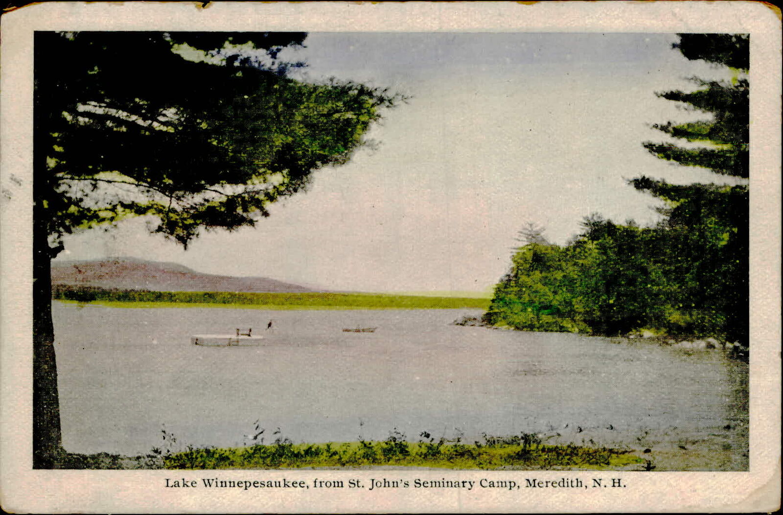 Postcard: Lake Winnepesaukee, from St. John's Seminary Camp, Meredith,