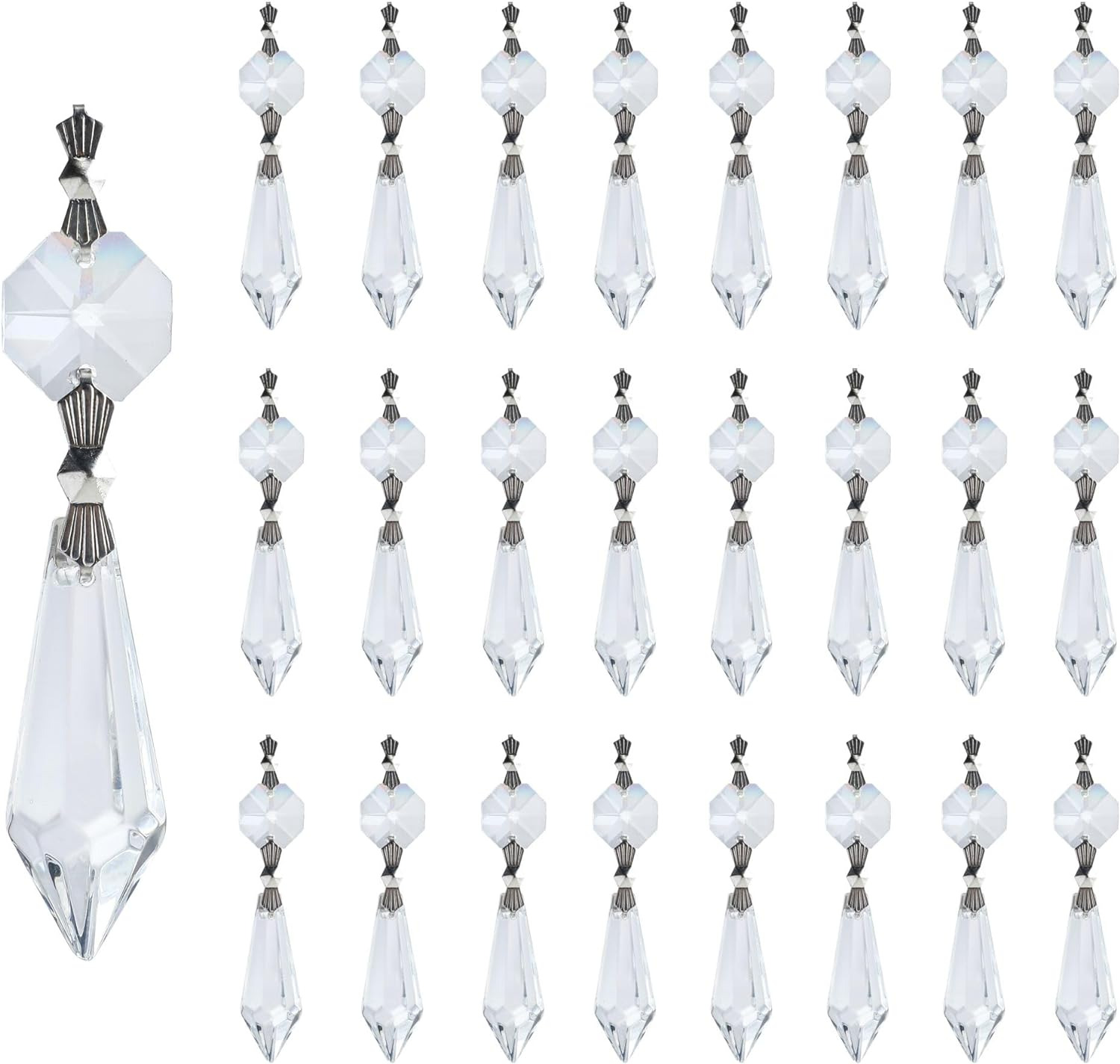 20Pcs 38Mm Replacement Clear Chandelier Icicle Crystal Prisms 