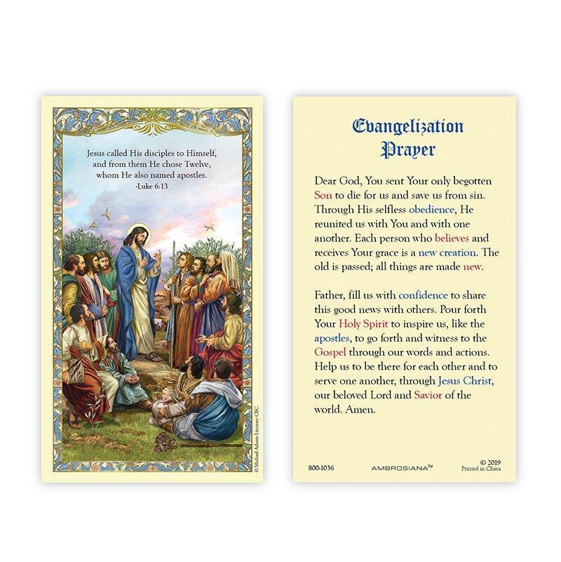 Christ with Apostles Holy Card Pack of 25 Size 4.375 in W x 2.625 in L