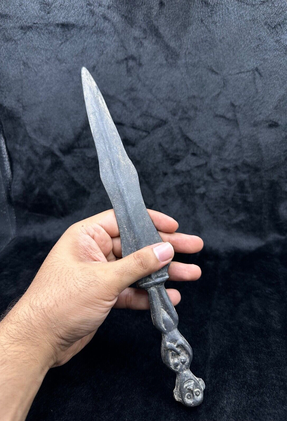Excellent Ancient Roman Old Bronze Unique Dagger Knife Warrior Authentic