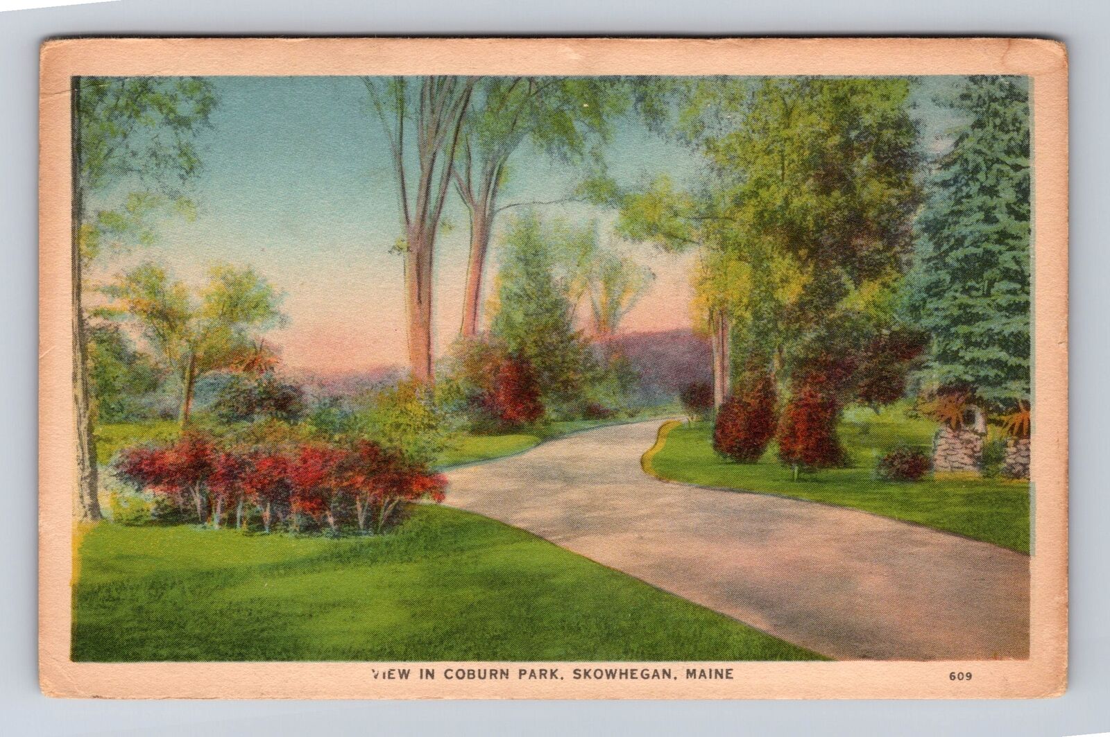 Skowhegan ME-Maine, Coburn Park, Antique, Vintage Souvenir Postcard