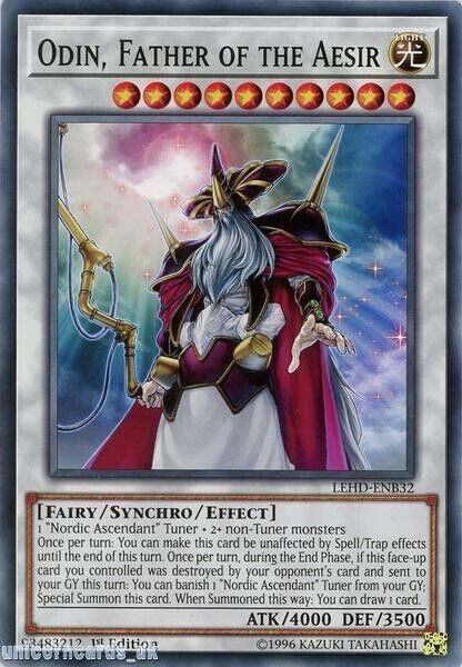 LEHD-ENB32 Odin, Father of the Aesir 1st Edition Mint YuGiOh Card