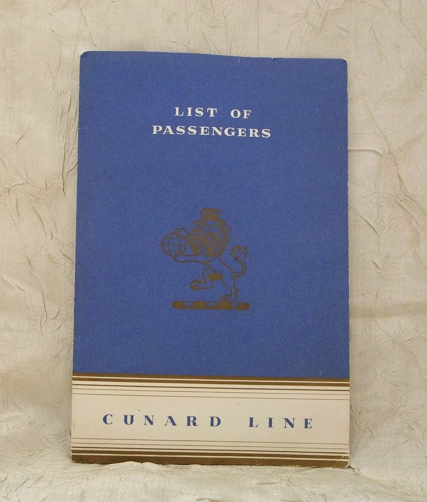 R.M.S. Queen Mary 1952 List Of Passengers Cunard Line White Star Southampton 