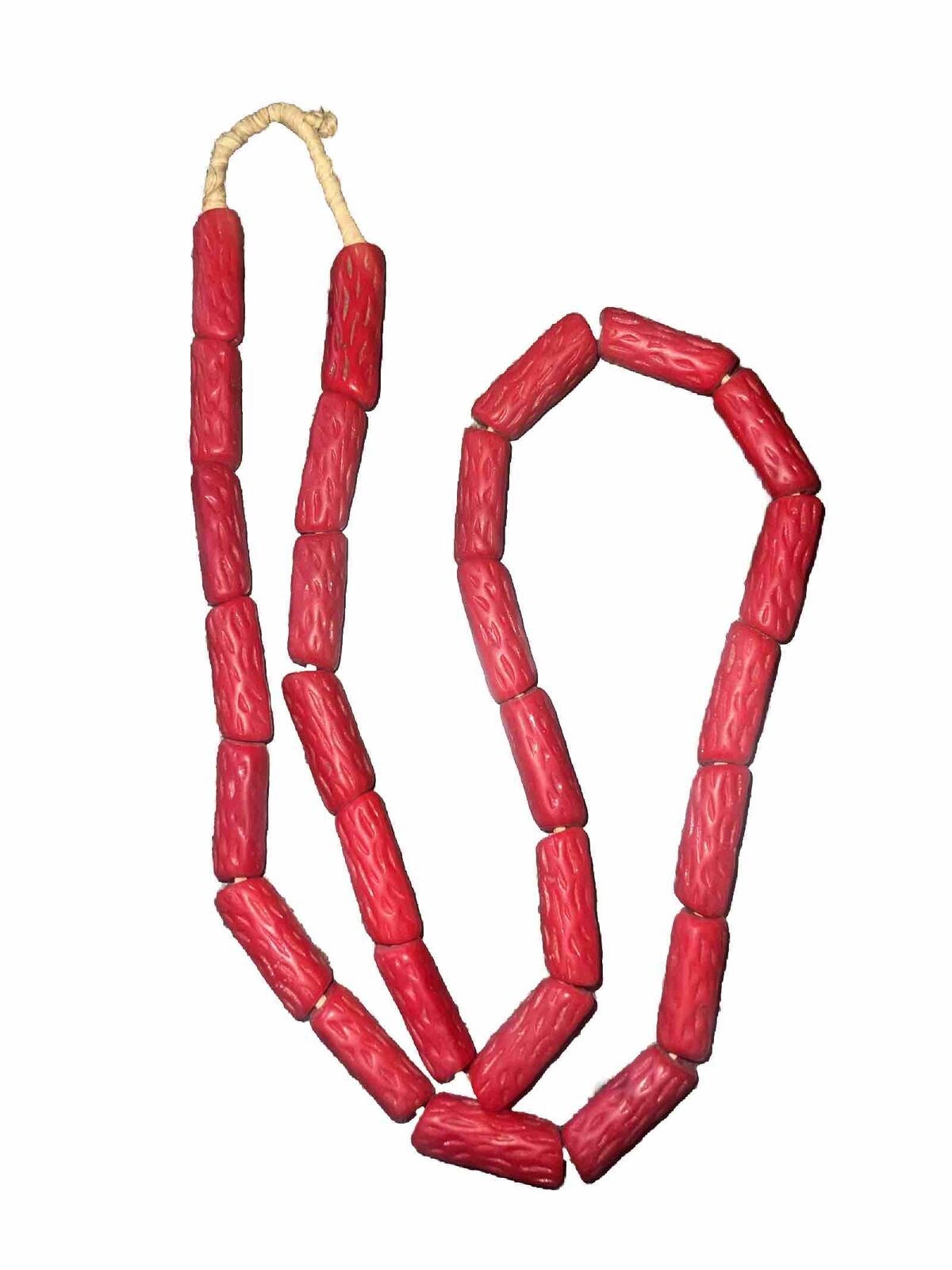 Fine Vintage Czech Bohemian Glass Coral Red African Trade beads