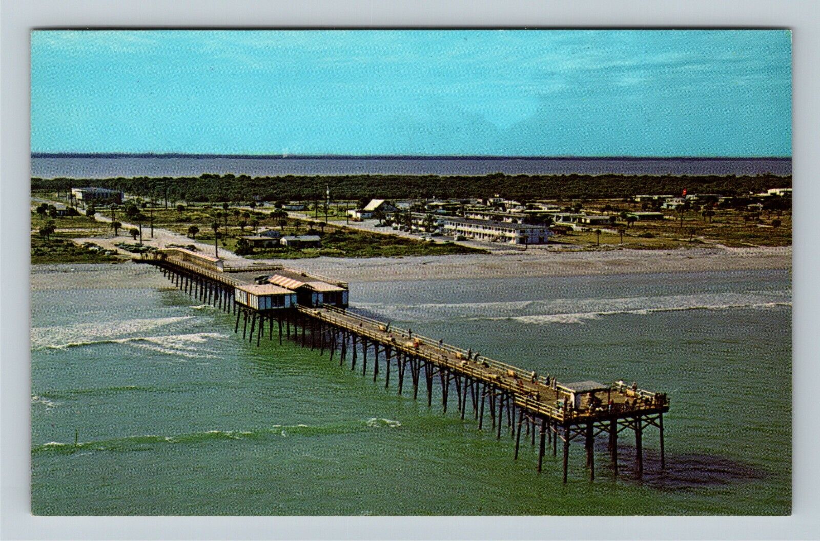 Cocoa Beach FL-Florida, Canaveral Pier Great View For Launches Vintage Postcard