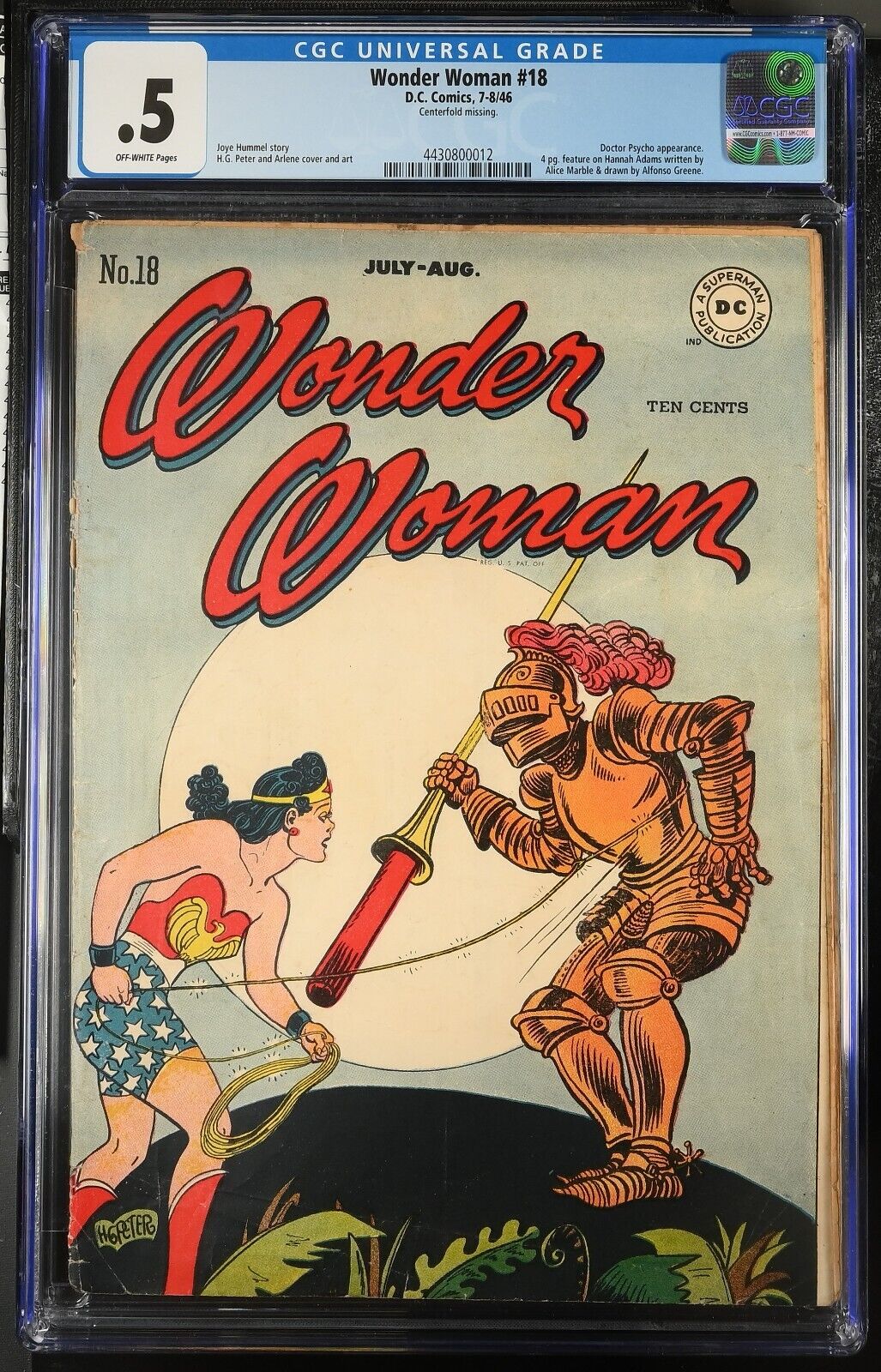 1946 Wonder Woman 18 CGC .5 Classic Cover. RARE