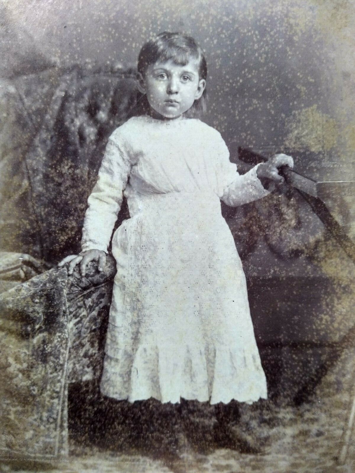 c.1890 Young Victorian Girl ID\' o. Lois Russell Baltimore Vintage Cabinet Photo