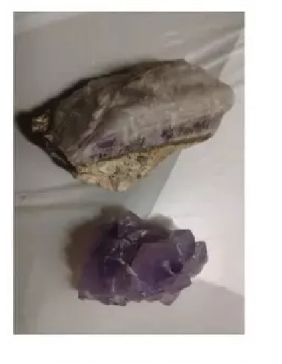 two natural amethyst stones - READ DESCRIPTION - OFFERS CONSIDERED