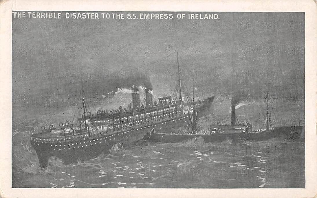 CANADIAN PACIFIC SHIP EMPRESS OF IRELAND 1914 SINKING, ARTIST IMAGE