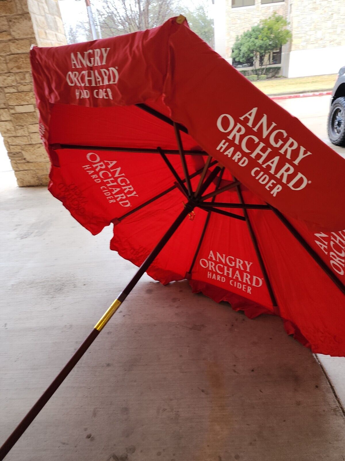 Angry Orchard BEER PATIO BAR DECK CAVE MAN MARKET 7\' UMBRELLA BRAND NEW