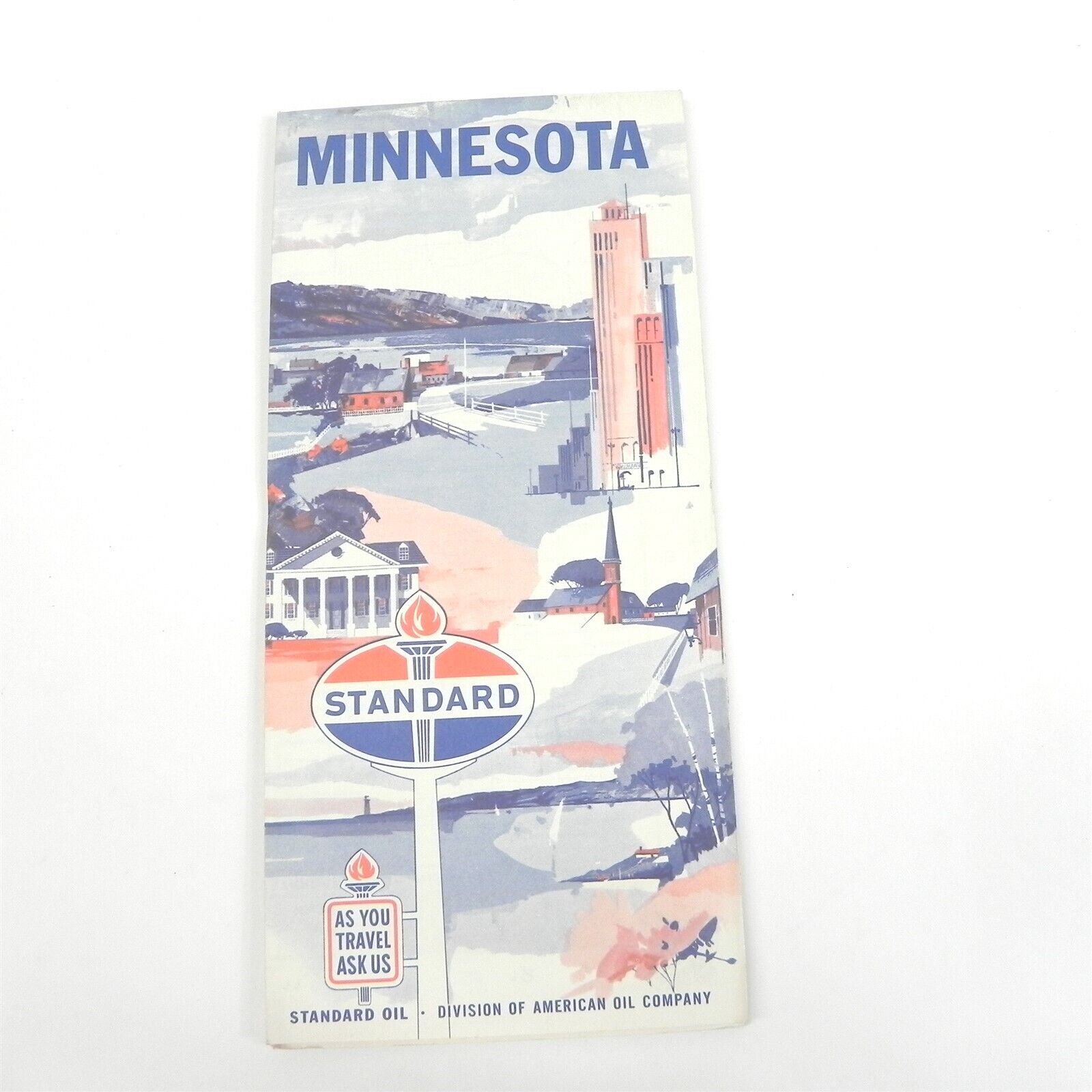 VINTAGE 1960S STANDARD OIL COMPANY MAP OF MINNESOTA TOURING GUIDE GAS OIL PROMO