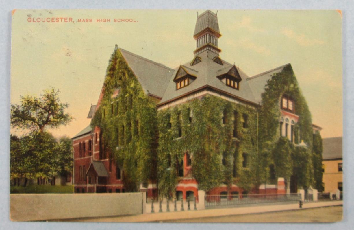 High School, Gloucester, MA Massachusetts 1908 Postcard (#4032)