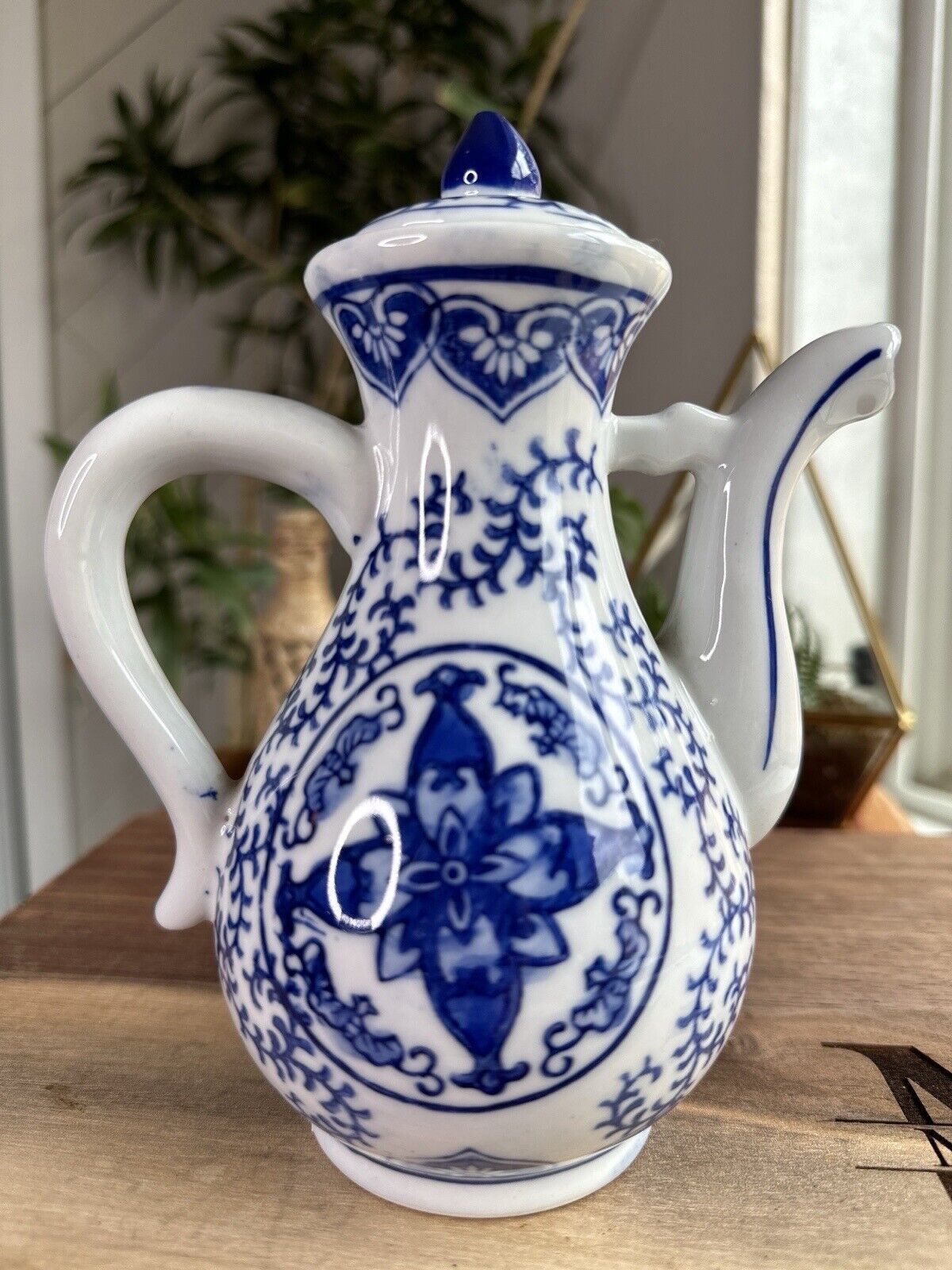 Vintage Bombay Ceramic Porcelain Teapot Blue and White
