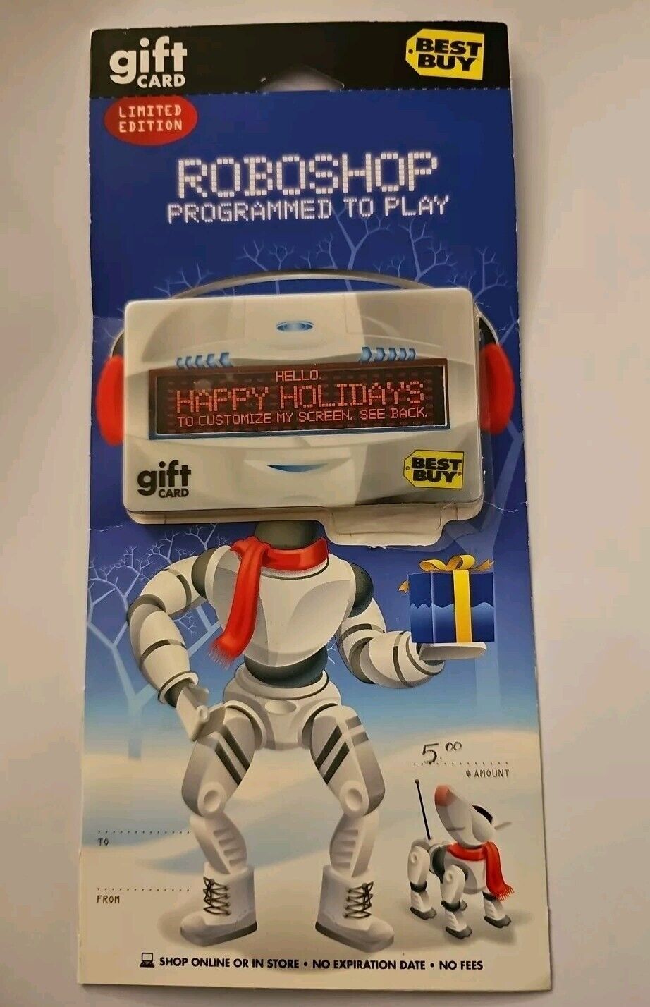 Best Buy Roboshop Programmable LED Display Gift Card - No VALUE - Collectible
