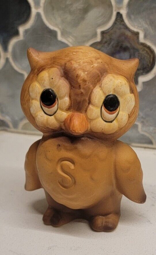 Vintage JOSEF ORIGINAL Horned Owl Ceramic Figurine JAPAN replacement salt shaker