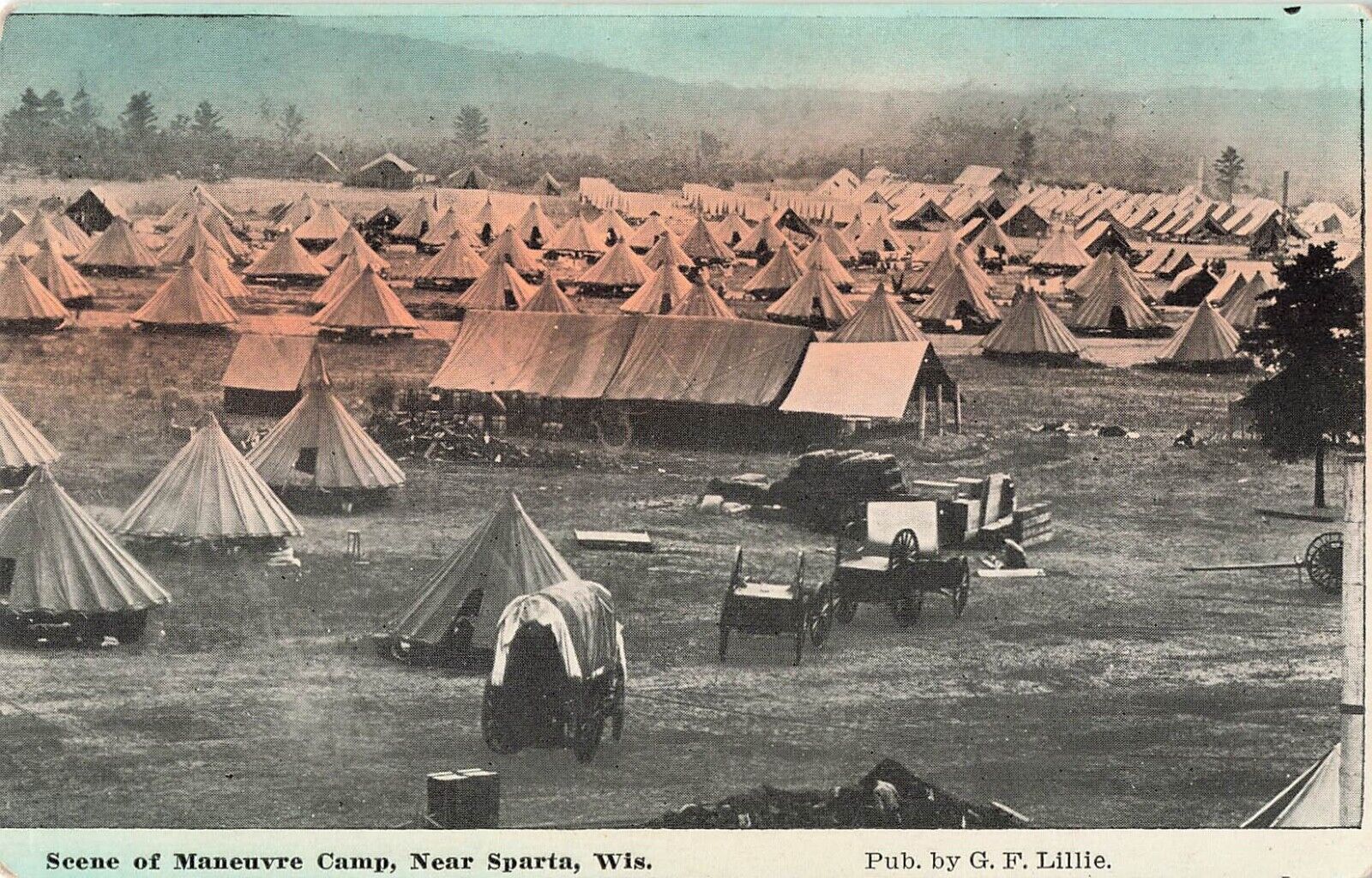 Sparta, Wisconsin Postcard Maneuver Camp Emory Upton  c 1910   A7