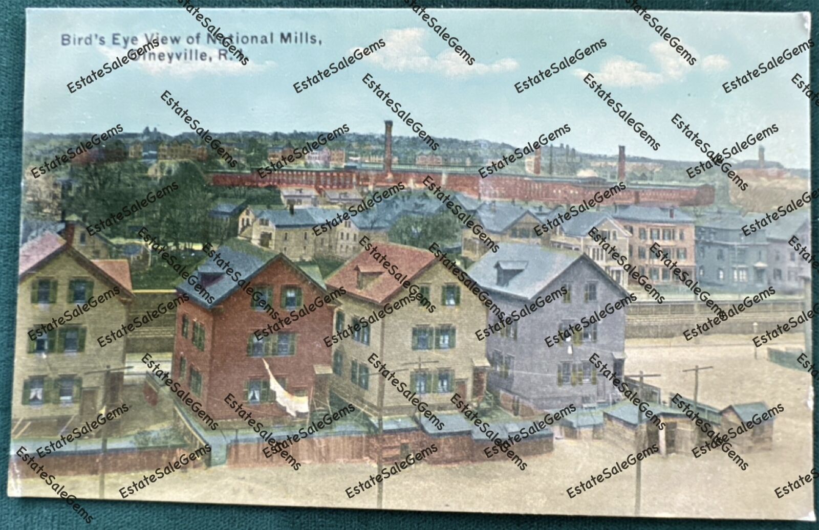 Antique Postcard National Mills Olneyville RI Providence Rhode Island industry 