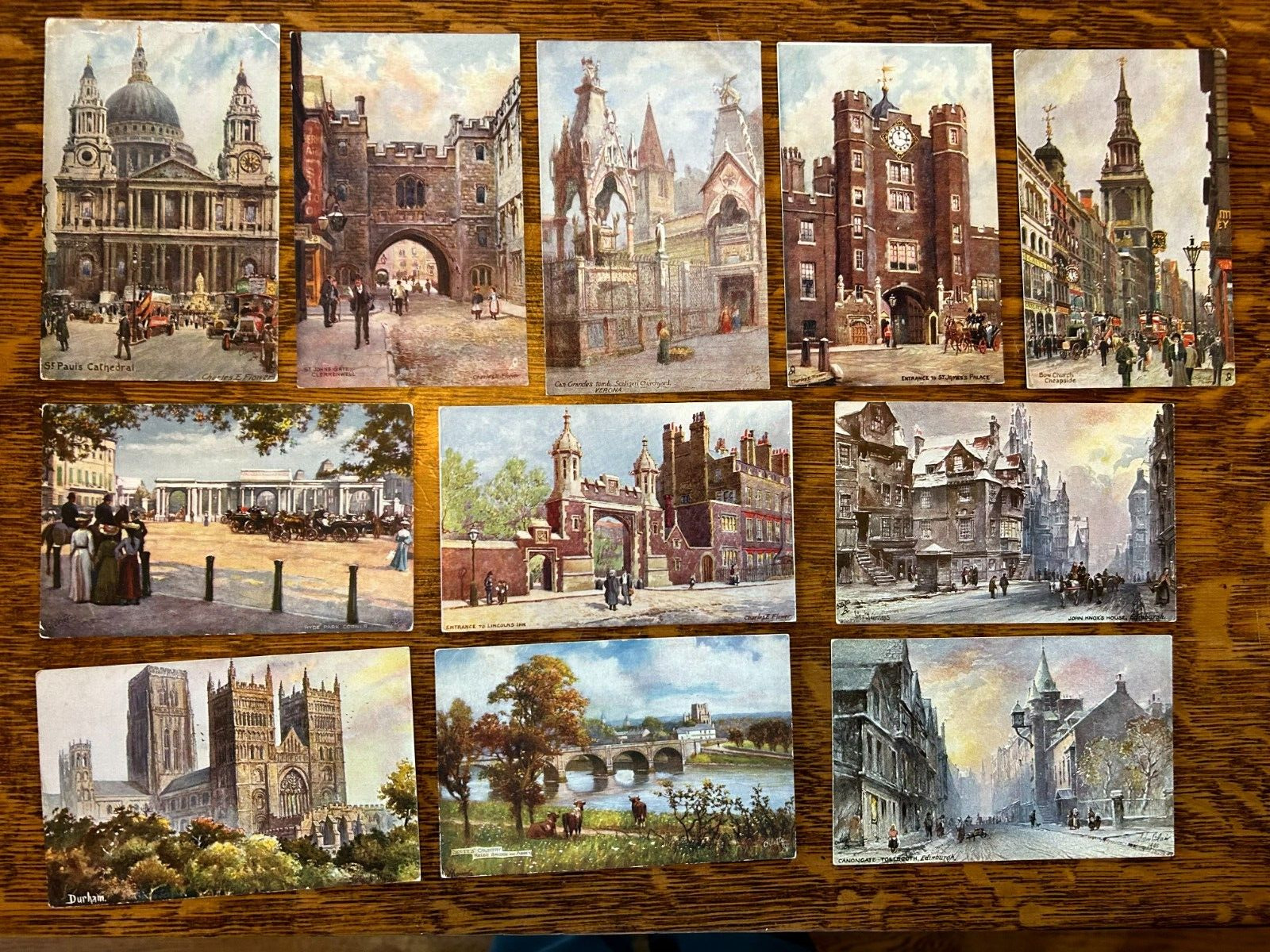 Set of 11 Tucks Oilette Architecture Postcards